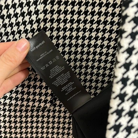 NWOT SELF-PORTRAIT HOUNDSTOOTH Cotton Jacket, US 8 - Picture 11 of 15